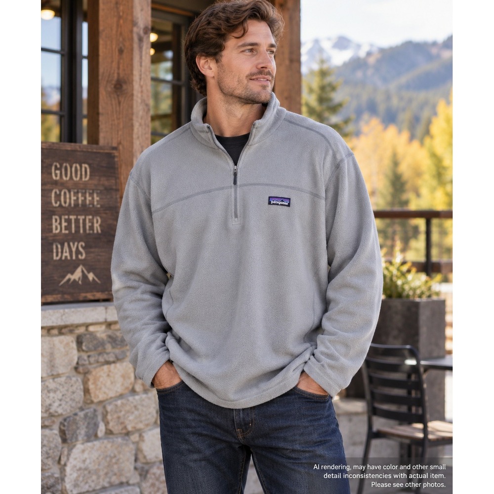 Patagonia XL Micro D Quarter Zip Fleece Pullover Grey Gorpcore Everyday Wear